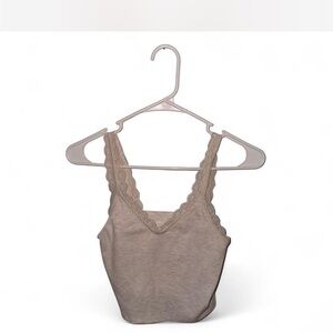 American Eagle Outfitters Ribbed Beige Tank